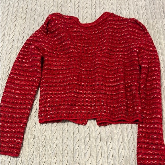 Self-Portrait Red Textured Knit Cardigan - Picture 6 of 8